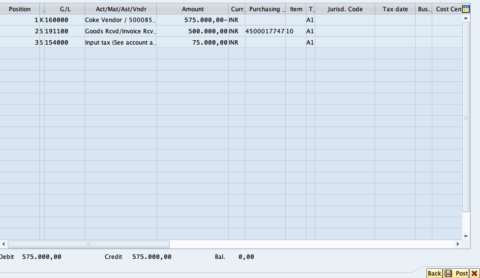 Gross Posting in SAP FI